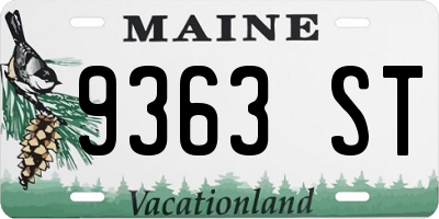 ME license plate 9363ST