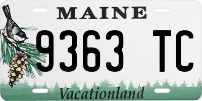 ME license plate 9363TC