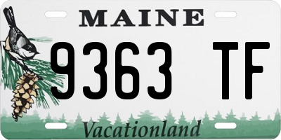 ME license plate 9363TF