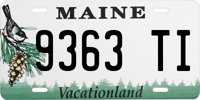 ME license plate 9363TI