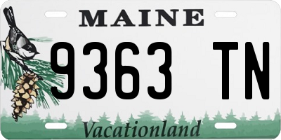 ME license plate 9363TN