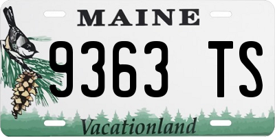 ME license plate 9363TS