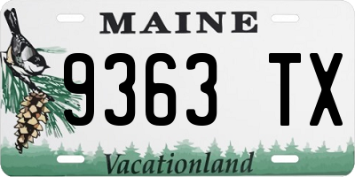 ME license plate 9363TX