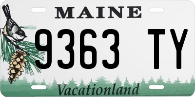 ME license plate 9363TY