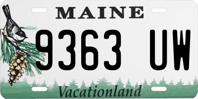 ME license plate 9363UW