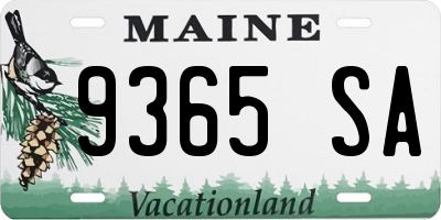 ME license plate 9365SA