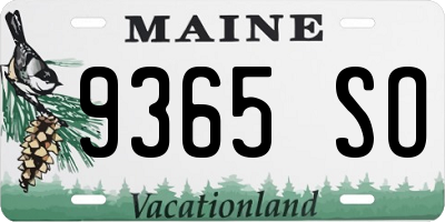 ME license plate 9365SO