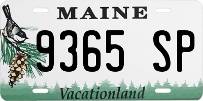 ME license plate 9365SP