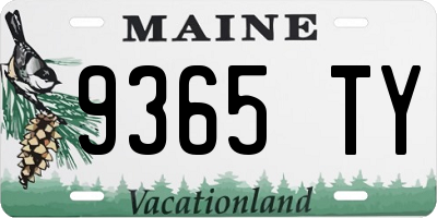 ME license plate 9365TY