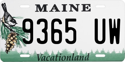 ME license plate 9365UW