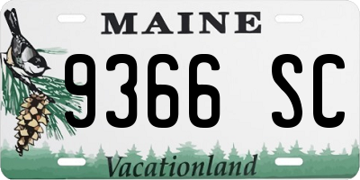 ME license plate 9366SC