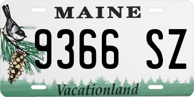 ME license plate 9366SZ