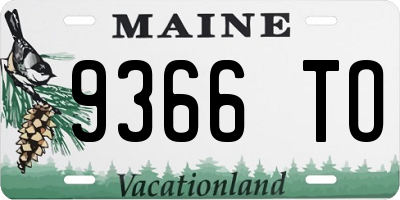 ME license plate 9366TO