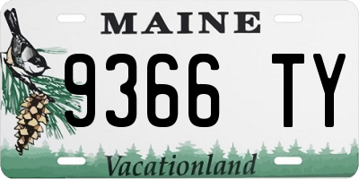 ME license plate 9366TY