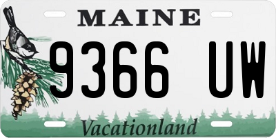 ME license plate 9366UW