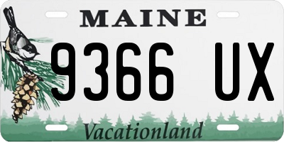 ME license plate 9366UX