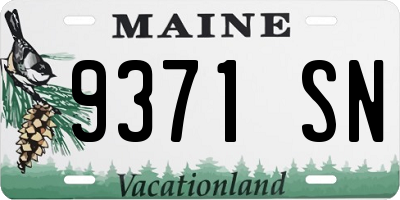 ME license plate 9371SN
