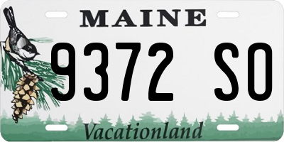 ME license plate 9372SO
