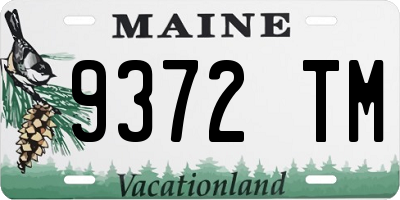 ME license plate 9372TM