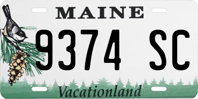 ME license plate 9374SC