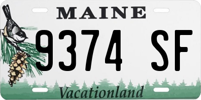 ME license plate 9374SF