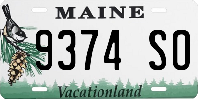 ME license plate 9374SO