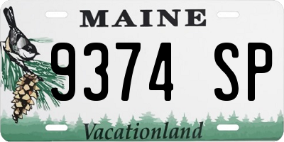 ME license plate 9374SP