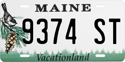 ME license plate 9374ST
