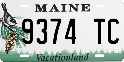 ME license plate 9374TC