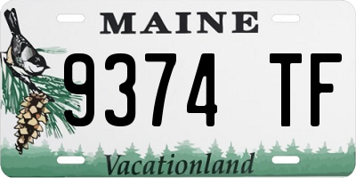 ME license plate 9374TF