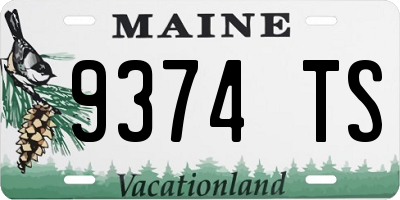 ME license plate 9374TS