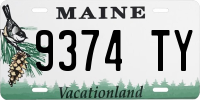 ME license plate 9374TY
