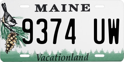 ME license plate 9374UW