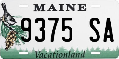 ME license plate 9375SA