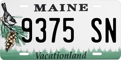 ME license plate 9375SN