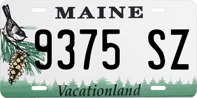 ME license plate 9375SZ