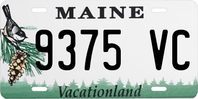 ME license plate 9375VC