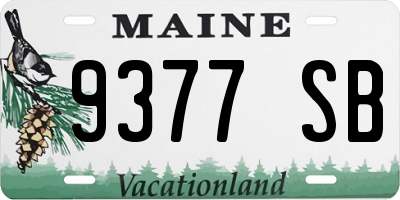 ME license plate 9377SB
