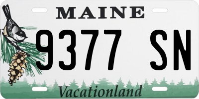 ME license plate 9377SN