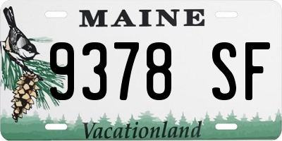 ME license plate 9378SF