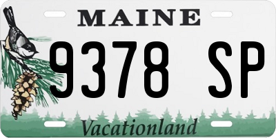 ME license plate 9378SP