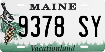 ME license plate 9378SY