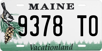 ME license plate 9378TO