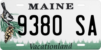 ME license plate 9380SA