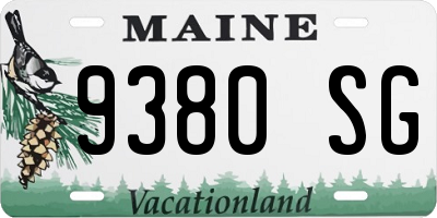 ME license plate 9380SG