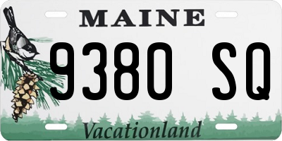 ME license plate 9380SQ