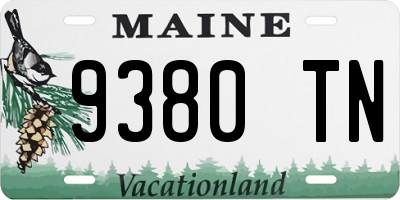 ME license plate 9380TN