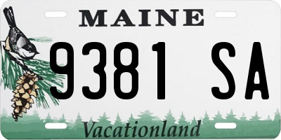 ME license plate 9381SA