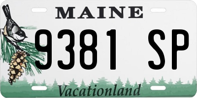 ME license plate 9381SP