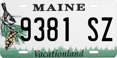 ME license plate 9381SZ